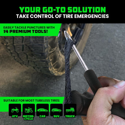 Rhino USA 14-Piece Compact Tire Repair Kit