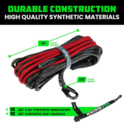 Rhino USA Synthetic Winch Rope