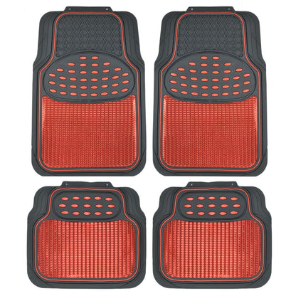 BDK 4-Piece Centered Cushioned Grip Pad Front Floors Mats and Rear Floor Mats - Heavy Duty, All Weather, Trim to Fit