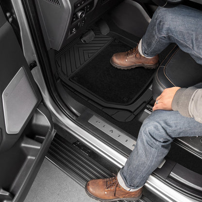 CAT 4-Piece Detachable Carpet Deep Dish Front Floor Mats and Rear Floor Mats - Heavy Duty, All Weather, Trim to Fit