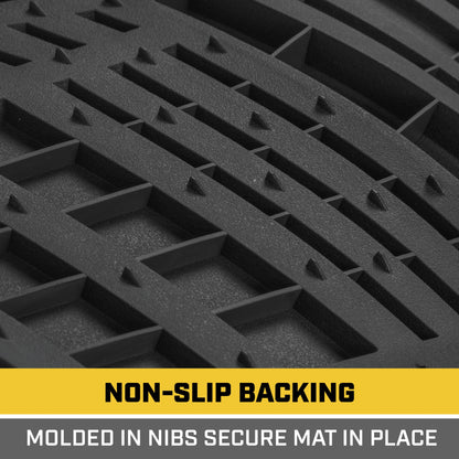 CAT 3-Piece ToughRide Rubber Front Floor Mats and Rear Floor Mats - Heavy Duty, All Weather, Trim to Fit