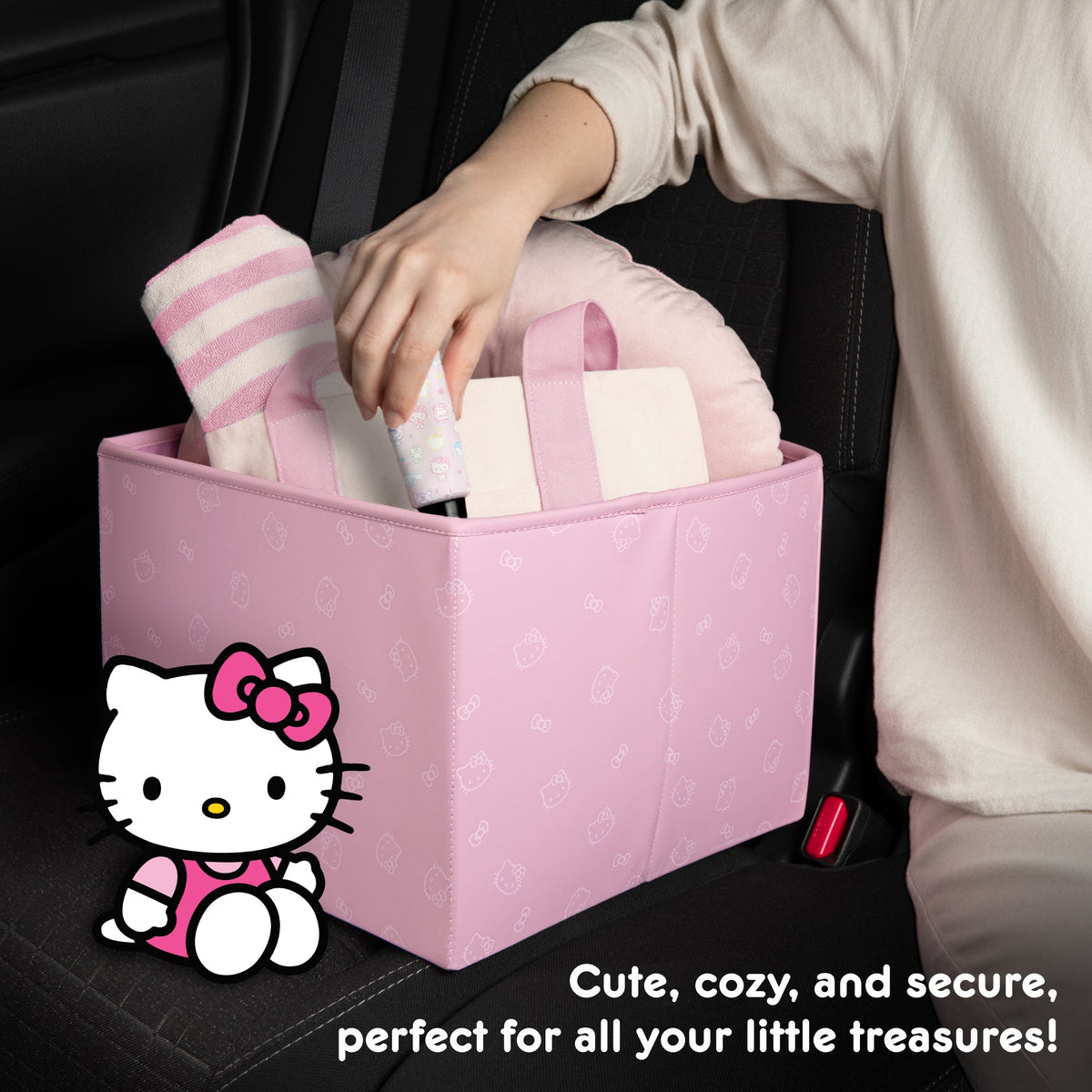Sanrio Hello Kitty Car Trunk Organizer and Storage Bin - Collapsible Simple Compartment Convenient Heavy Duty, Fold Up for Easy Storage Box