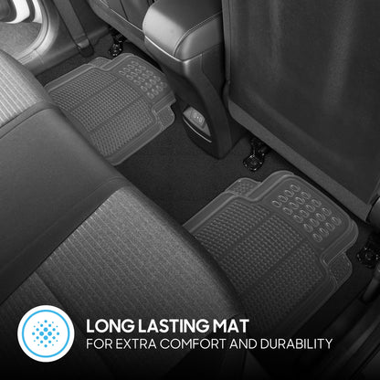 BDK 4-Piece Cushioned Grip Pad Front Floor Mats and Rear Floor Mats - Heavy Duty, All Weather, Trim to Fit