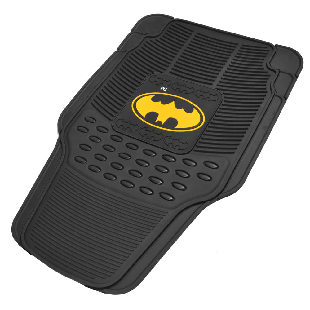 BDK Armored Super Hero Car Floor Mats - Officially Licensed DC Comics - All Weather Heavy Duty Auto Interior Liners for Car Truck Van SUV