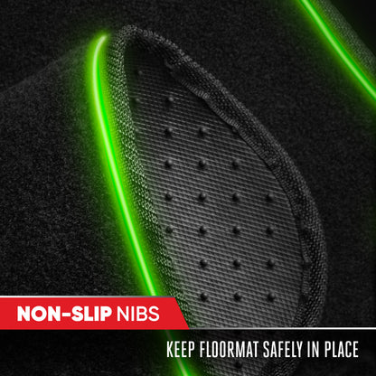 MotorTrend 2-Piece RGB LED Front Floor Mats, 16 Colors 4 Light Modes