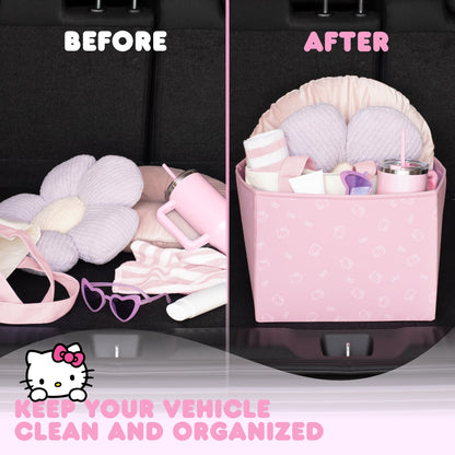 Sanrio Hello Kitty Car Trunk Organizer and Storage Bin - Collapsible Simple Compartment Convenient Heavy Duty, Fold Up for Easy Storage Box