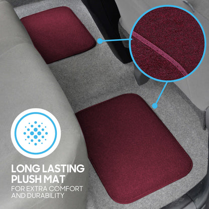 BDK 4-Piece Premium Carpet Non-Slip Heel Pad Front Floor Mats and Rear Floor Mats
