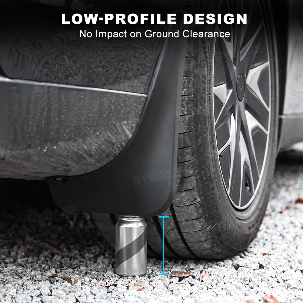 EVBASE Model Y L Mud Flaps No-Drill Front & Rear Fender Splash Guards TPE All-Weather Protection