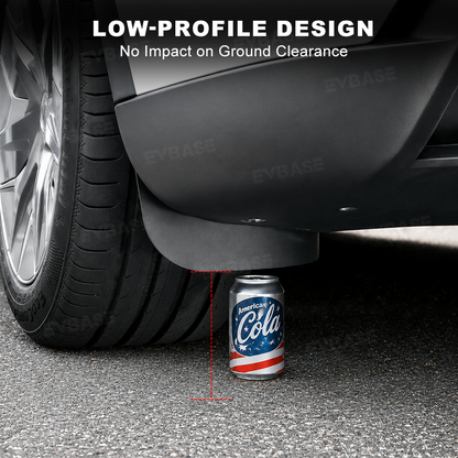 EVBASE Model Y L Mud Flaps Front & Rear No-Drilling Splash Guards All-Weather Protection