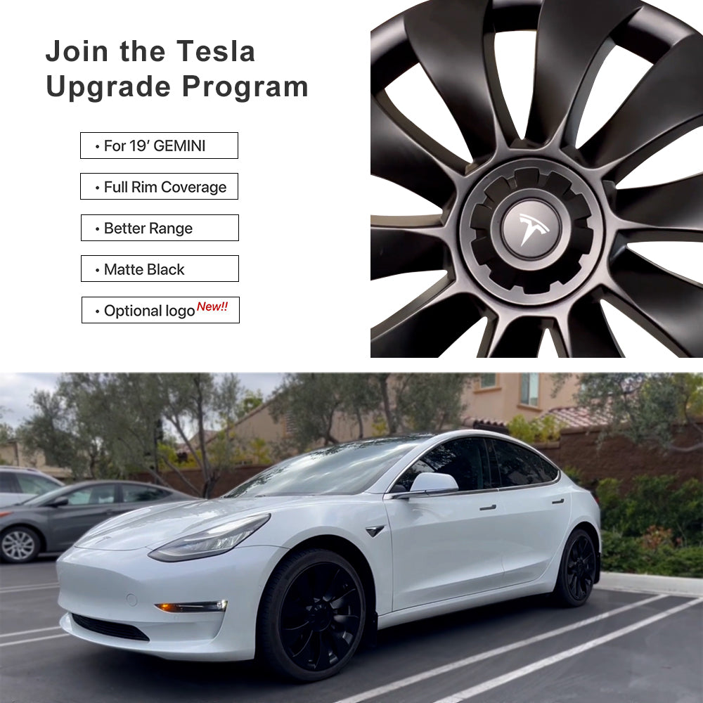 EVBASE Model 3 19 Inch Wheel Covers Replacement Überturbine Style Wheel Hubcaps Protector Cover Kit 4pcs