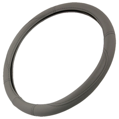 BDK Faux Leather Ergonomic Grip Steering Wheel Cover (Fits 14.5" - 15.5")