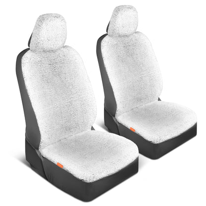 Carbella Plush Sherpa Fleece Front Car Seat Cover - Gray