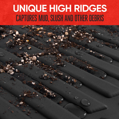 MotorTrend PRO920 Deep Dish Rear Floor Mats - Heavy Duty, All Weather, Trim to Fit