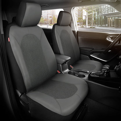 Motor Trend Charcoal Gray Car Seat Covers Set - 2 Front Seats – Spill-Proof Neoprene CarSeat Cover Protector for Cars – Automotive Interior Car