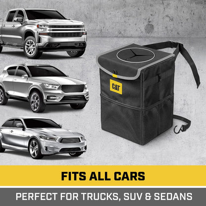 CAT Premium Car Trash Can Waste Bin, Water-Proof & Leak-Proof (8" x 7.5" x 11.75")