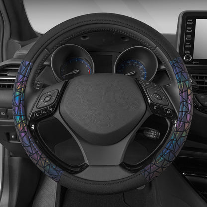 BDK Geometric Prism Sparkle Steering Wheel Cover (Fits 14.5" - 15.5")