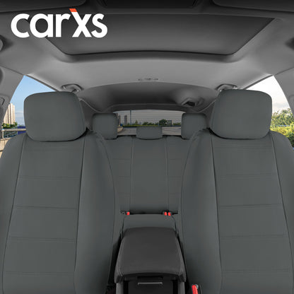 BDK 9-Piece Premium Faux Leather Front Seat Covers and Rear Seat Covers
