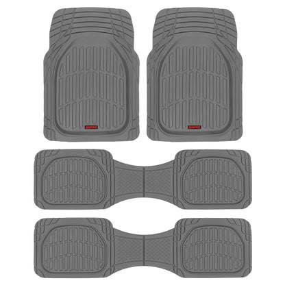 MotorTrend 4-Piece 3-Rows FlexTough Deep Dish Front Floor Mats, Middle Floor Mats, and Rear Floor Mat