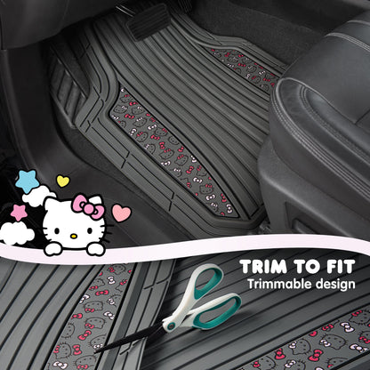 Hello Kitty Car Mats 4pc Floor Mats for Cars Trucks SUVs Kawaii Car Floor Mats for Women Men Accessories Rubber Heavy Duty Cute Non-Slip Always