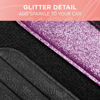 Carbella 4-Piece Sparkle Glitter Front Floor Mats and Rear Floor Mats