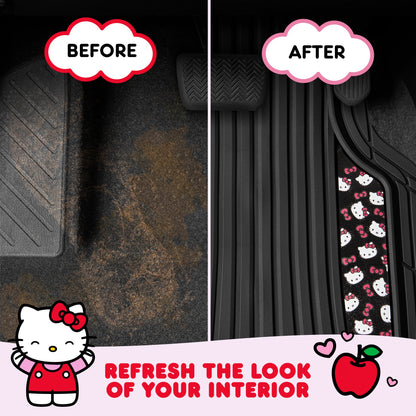 Hello Kitty Car Mats 4pc Floor Mats for Cars Trucks SUVs Kawaii Car Floor Mats for Women Men Accessories Rubber Heavy Duty Cute Non-Slip Always