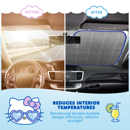 Hello Kitty Car Windshield Sun Shade - Officially Licensed Sanrio Cute Car Accessories for Women - Hello Kitty Car Accessories SunShade for Car