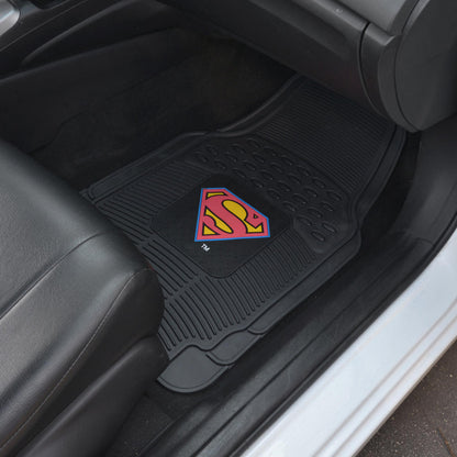 BDK Armored Super Hero Car Floor Mats - Officially Licensed DC Comics - All Weather Heavy Duty Auto Interior Liners for Car Truck Van SUV