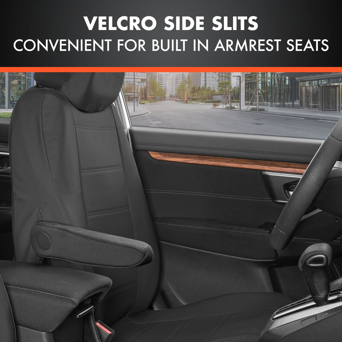 BDK 9-Piece Premium Faux Leather Front Seat Covers and Rear Seat Covers
