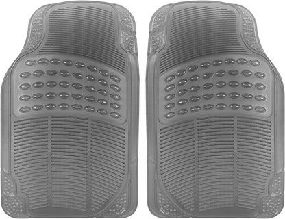 Carbella 2-Piece Cushioned Grip Pad Front Floor Mats - Heavy Duty, All Weather, Trim to Fit