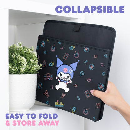 Sanrio Kuromi Car Trunk Organizer and Storage Bin - Collapsible Compartment, Heavy Duty, Fold Up for Easy Storage, Automotive Seat Cargo for