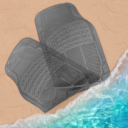Carbella 2-Piece Cushioned Grip Pad Front Floor Mats - Heavy Duty, All Weather, Trim to Fit