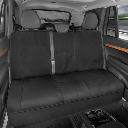 Motor Trend SpillGuard Waterproof Rear Split Bench Seat Covers for Trucks Rear Seat Cover Only - Black Car Seat Covers, Back Seat Covers Only