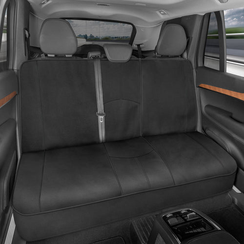 Motor Trend SpillGuard Waterproof Rear Split Bench Seat Covers for Trucks Rear Seat Cover Only - Black Car Seat Covers, Back Seat Covers Only