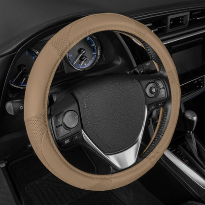 MotorTrend Soft Touch Perforated Microfiber Steering Wheel Cover (Fits 14.5" - 15.5")