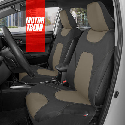 MotorTrend 2-Pack AquaShield Water-Proof Two-Tone Neoprene Front Seat Covers
