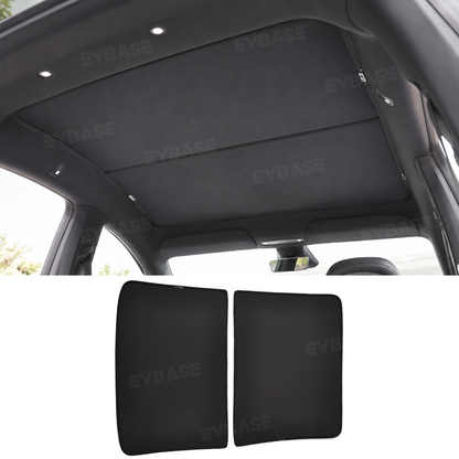 EVBASE Model Y L Glass Roof Sunshade Ice Crystal Sunroof Shade Foldable Heat Reflective Sun Visor