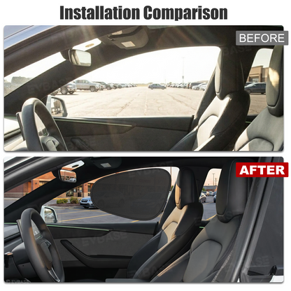 EVBASE Model Y Juniper Front & Rear Side Window Shades Static Cling Window Sunshade UV Protection & Heat Reduction for Tesla