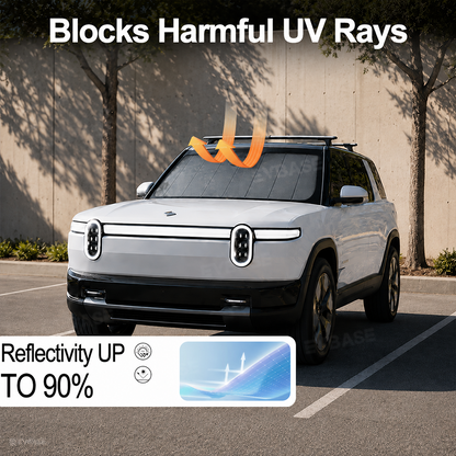 EVBASE Windshield Sunshade for Rivian R2 OEM-Style Front Window Shade Heat Insulation & UV Protection