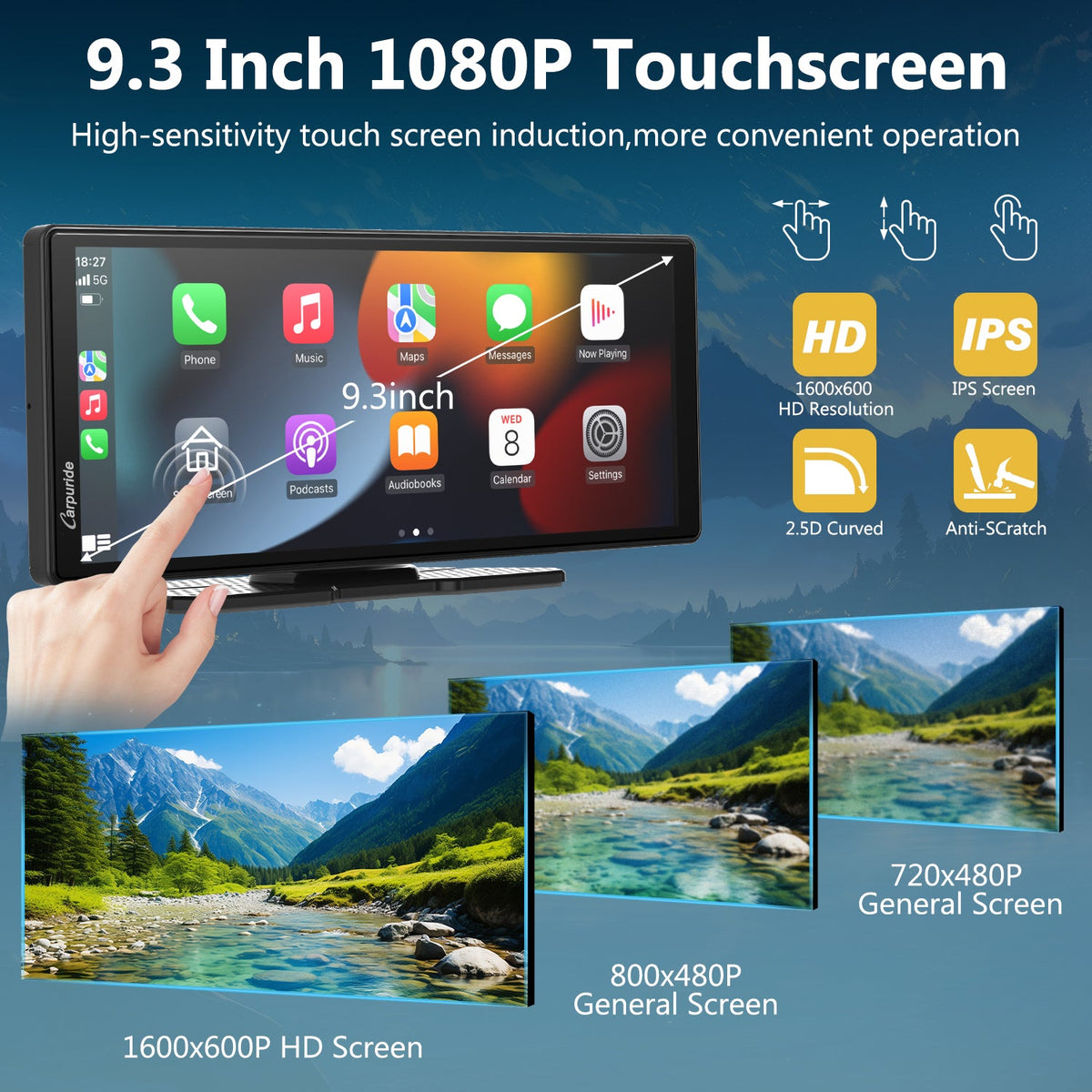 CARPURIDE C92 Portable Smart Multimedia Dashboard Console With Backup Camera