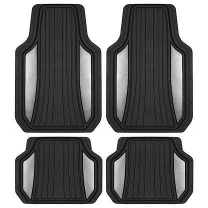 MotorTrend 4-Piece Shield Two-Tone Gloss Front Floor Mats and Rear Floor Mats - Heavy Duty, All Weather, Trim to Fit