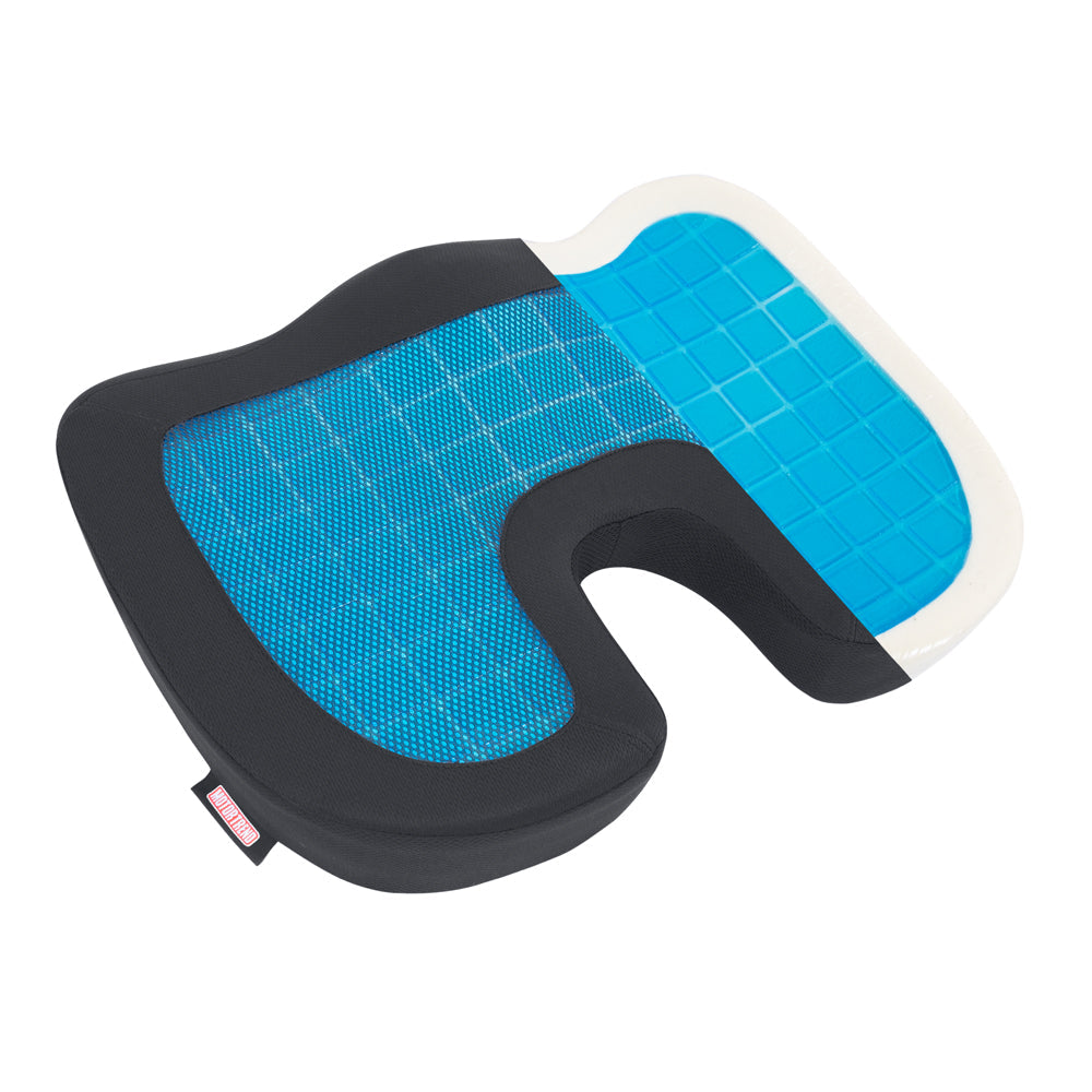 Motor Trend Cooling Car Lumbar Support Cushion - Made with Memory Foam for Maximum Coccyx Comfort & Back Tailbone Pain Relief, Ideal for Car and