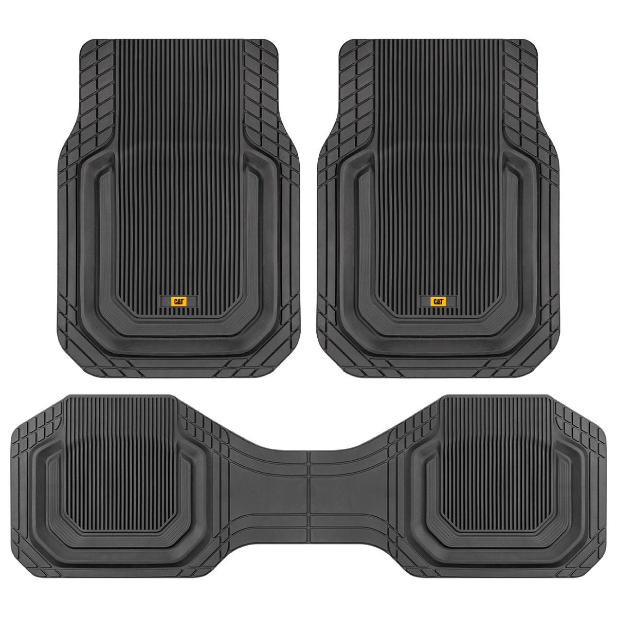 Cat® ToughLiner™ Universal Car Floor Mats for Truck SUV Sedan - Heavy Duty Trim to Fit All Weather Protection - Flexible Rubber Floor Liners