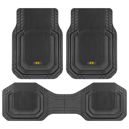Cat® ToughLiner™ Universal Car Floor Mats for Truck SUV Sedan - Heavy Duty Trim to Fit All Weather Protection - Flexible Rubber Floor Liners