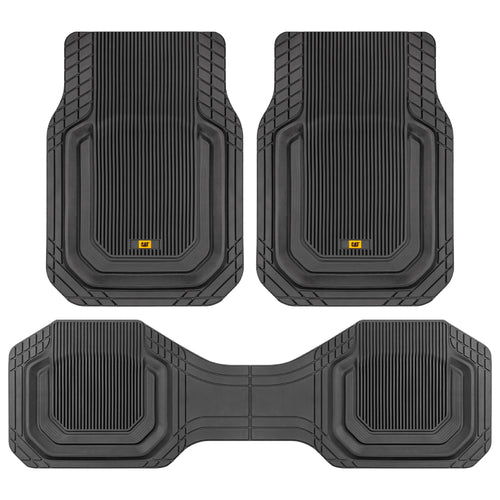 Cat® ToughLiner™ Universal Car Floor Mats for Truck SUV Sedan - Heavy Duty Trim to Fit All Weather Protection - Flexible Rubber Floor Liners