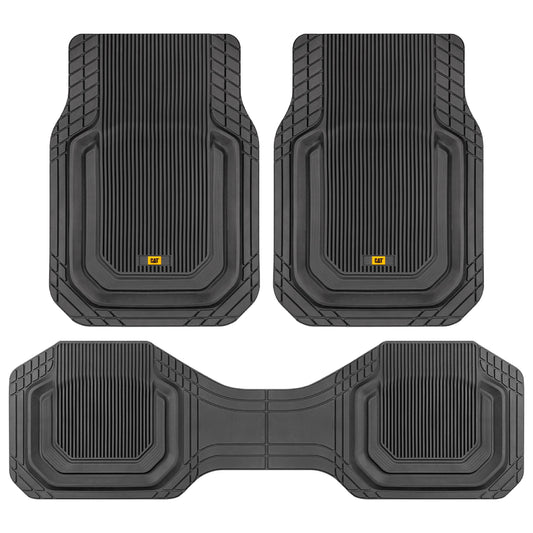 Cat® ToughLiner™ Universal Car Floor Mats for Truck SUV Sedan - Heavy Duty Trim to Fit All Weather Protection - Flexible Rubber Floor Liners