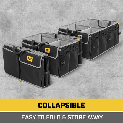 CAT FlexTrunk Trunk/Cargo Organizer and Storage, Collapsible & Adjustable Multi-Compartments (17" x 23" x 11")