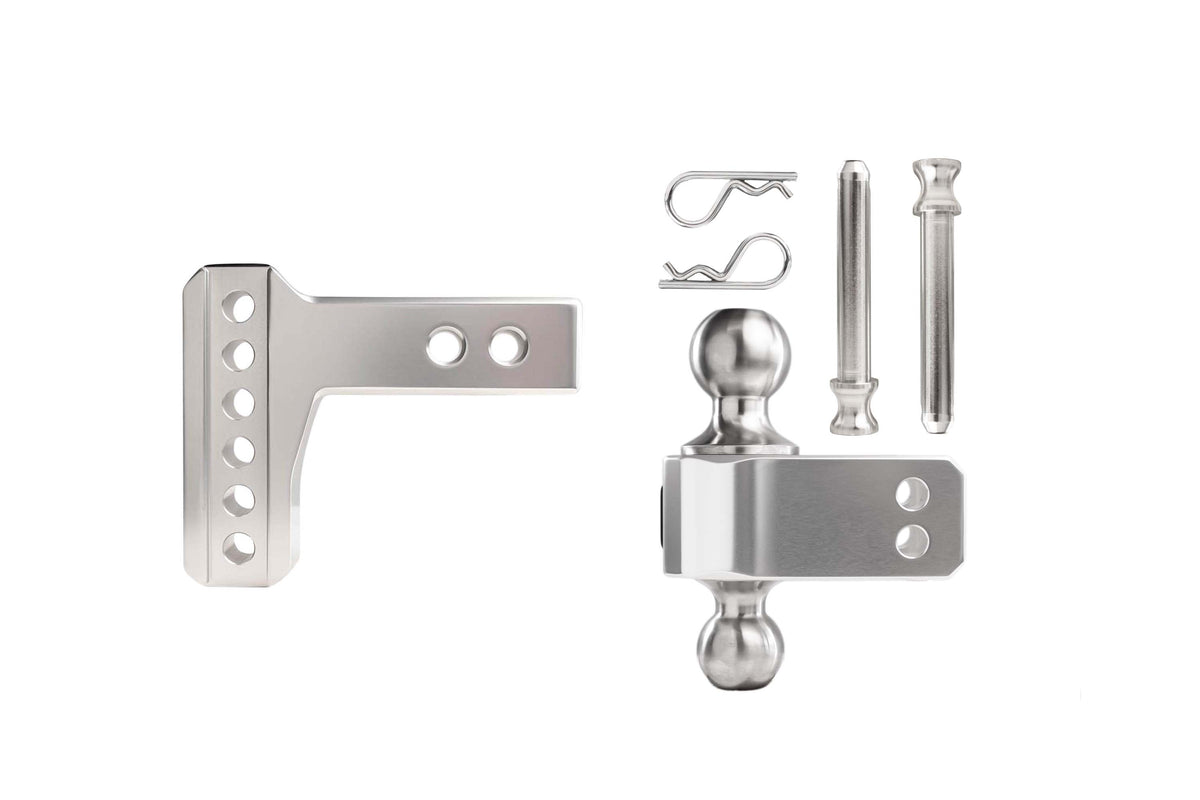 BulletProof Hitches 2.0" Aluminum Medium Duty Hitch 2" Drop/Rise w/ Stainless Steel Dual Ball