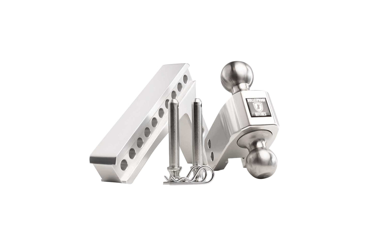 BulletProof Hitches 2.0" Aluminum Medium Duty Hitch 6" Drop/Rise w/ Stainless Steel Dual Ball