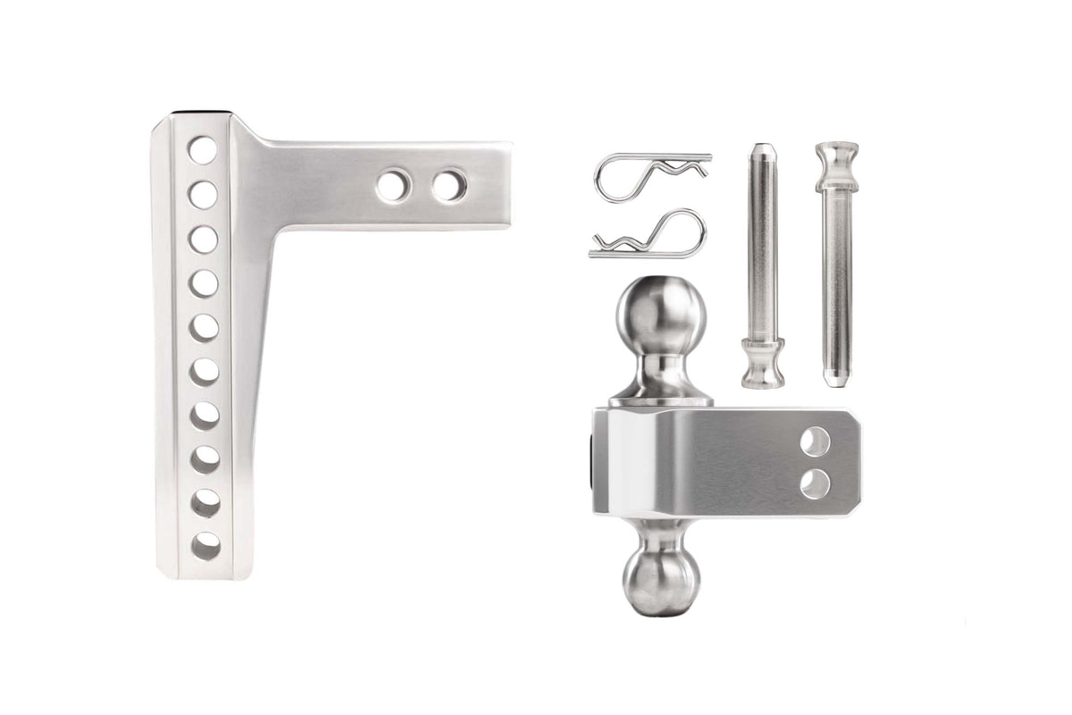 BulletProof Hitches 2.0" Aluminum Medium Duty Hitch 6" Drop/Rise w/ Stainless Steel Dual Ball