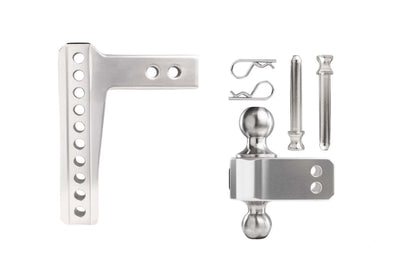 BulletProof Hitches 2.0" Aluminum Medium Duty Hitch 6" Drop/Rise w/ Stainless Steel Dual Ball